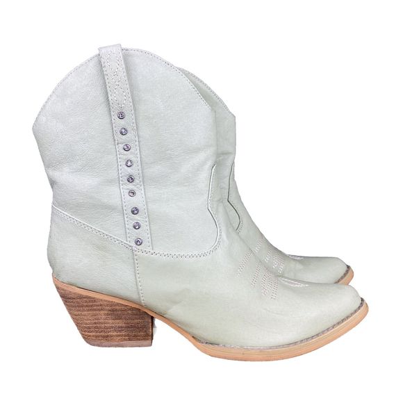 Very Volatile Green Leather Rhinestone Cowboy Boots Women's Size 7 - Picture 10 of 10